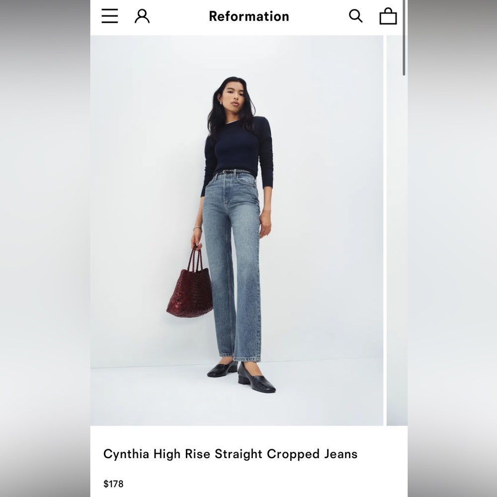 Reformation Blue Straight Leg Jeans